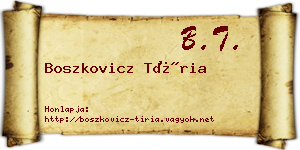 Boszkovicz Tíria névjegykártya